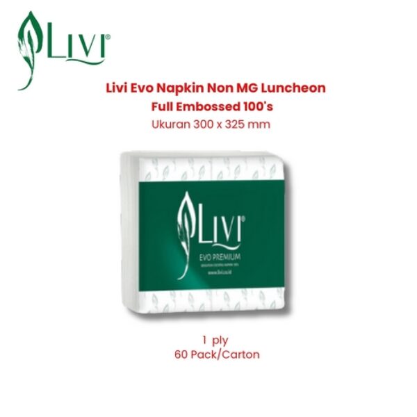 Livi Evo Napkin Non MG Luncheon Full Embossed 100's