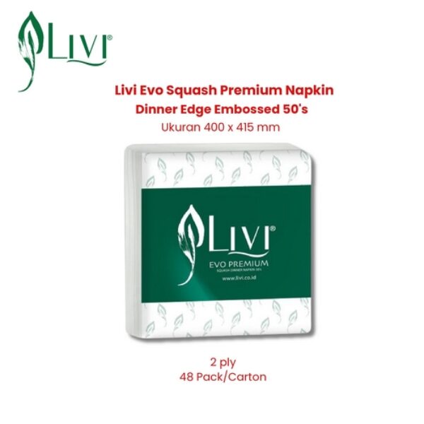 Livi Evo Squash Premium Napkin Dinner Edge Embossed 50's