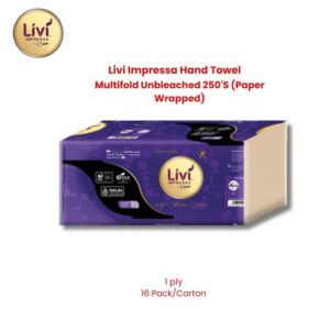 Livi Impressa Hand Towel Multifold Unbleached 250's (Paper Wrapped)